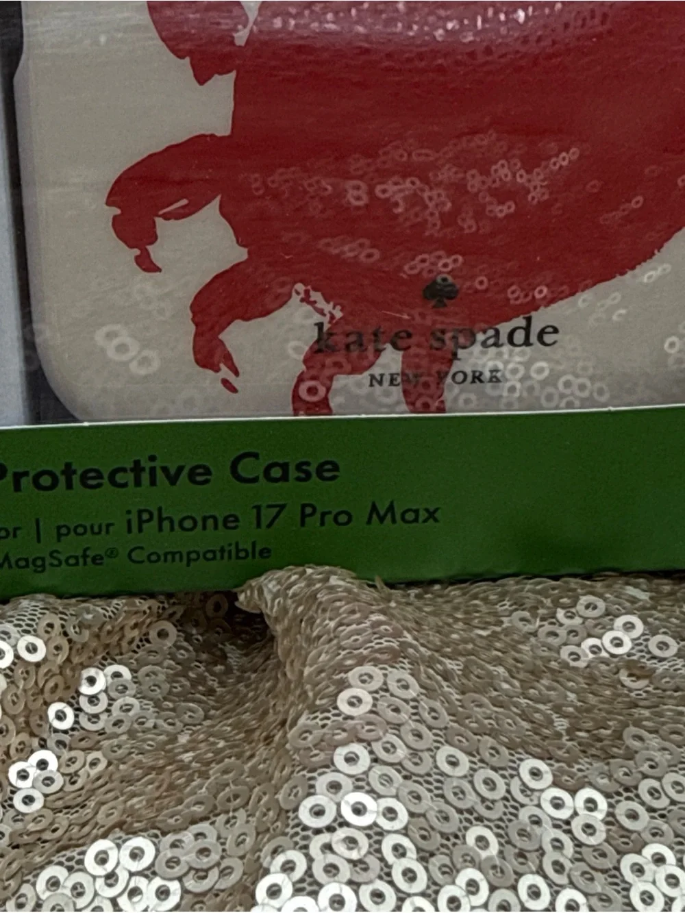 kate spade Cream iPhone 17 Pro Max Case with Red Crab Motif